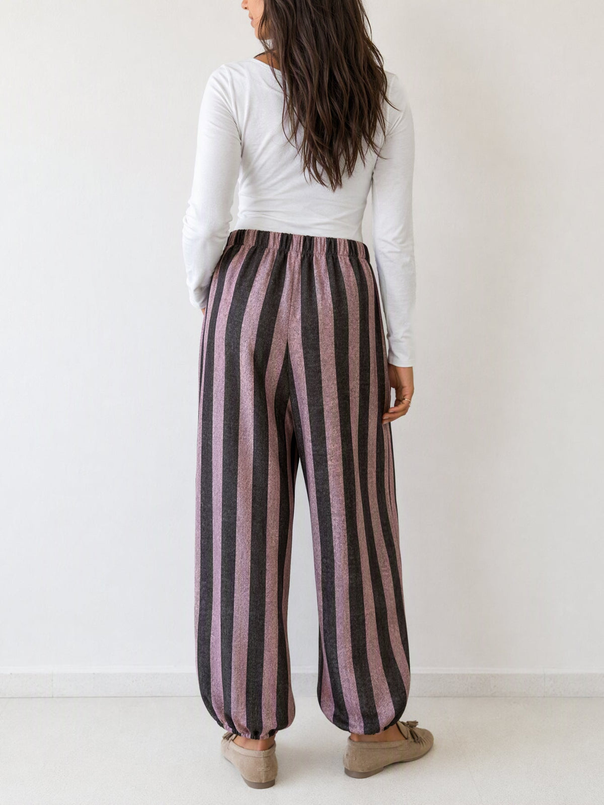 Joana brown striped balloon pants – view 3