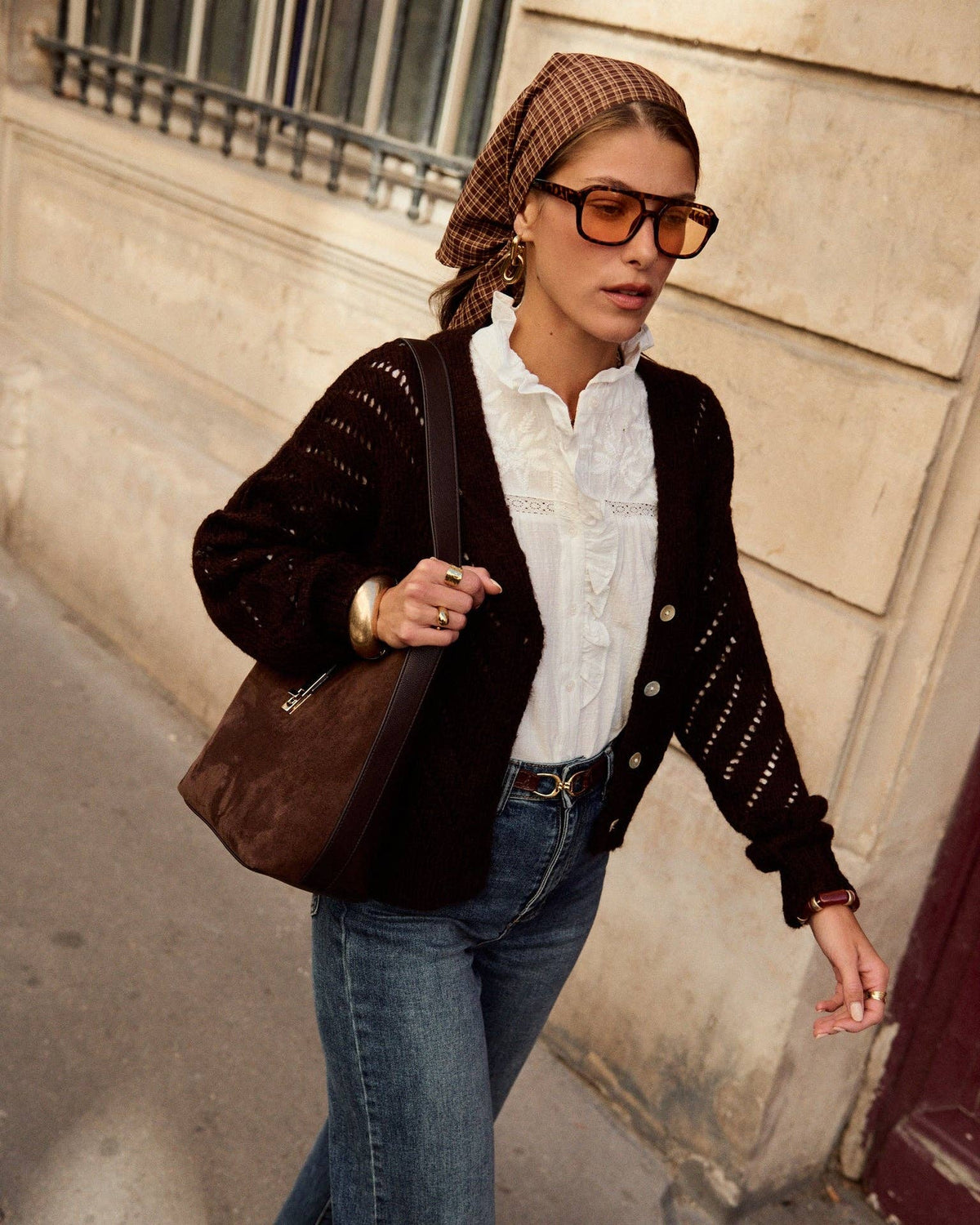 Effie white knit cardigan – view 3