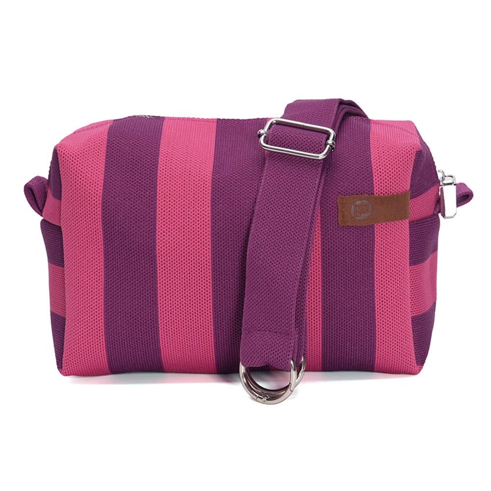Maya pink stripe crossbody bag
