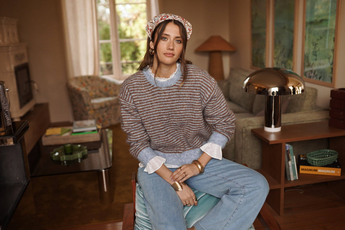 Romeo blue knit sweater – view 2