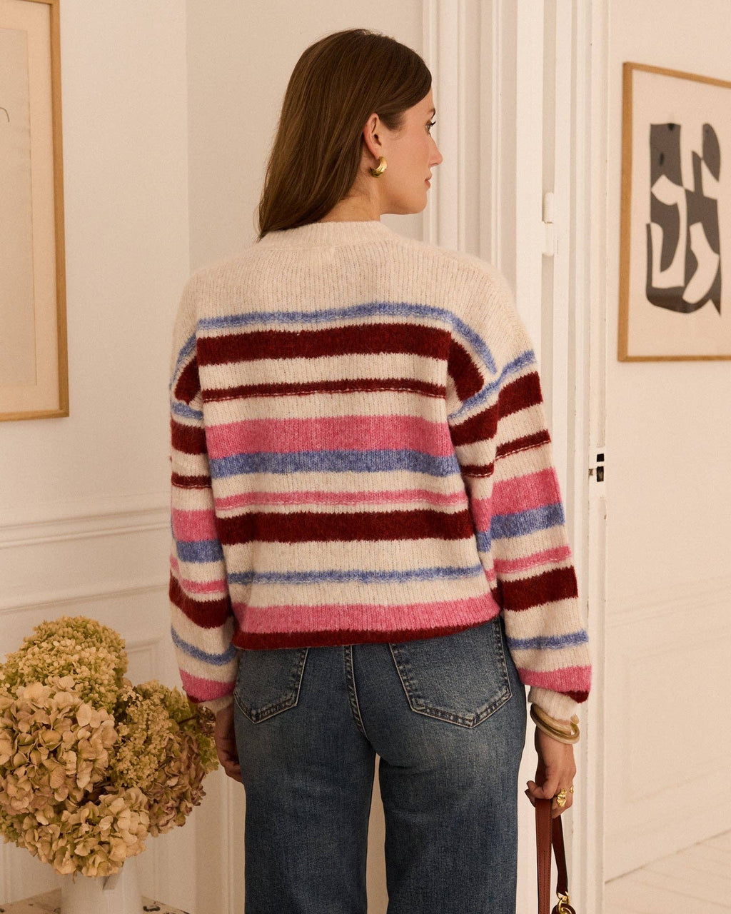 Beren burgundy knit cardigan – view 5
