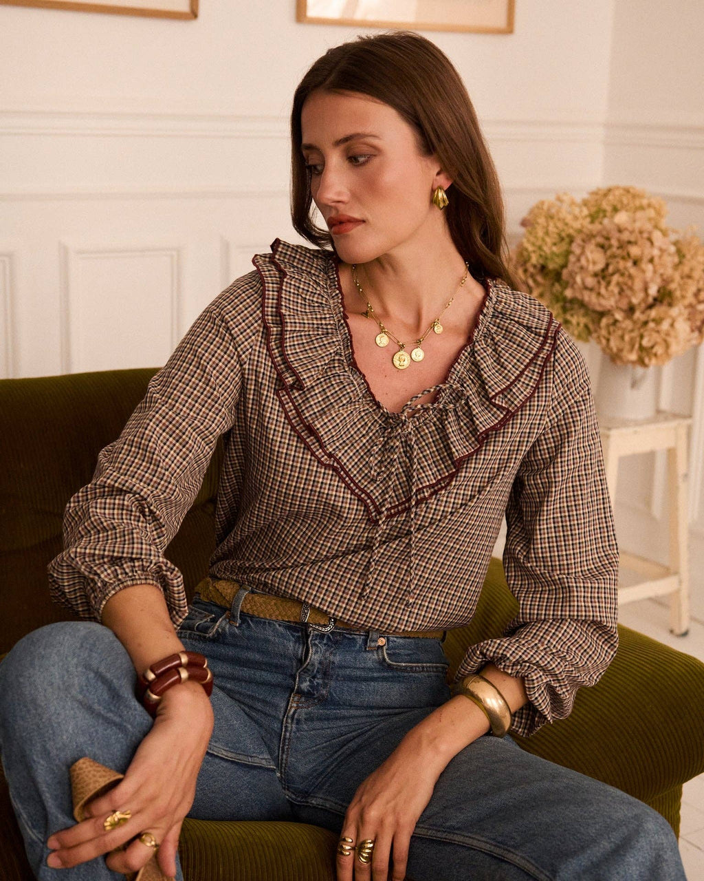 Nell burgundy blouse