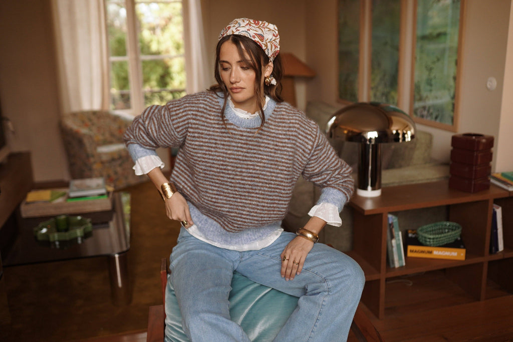 Romeo blue knit sweater – view 4