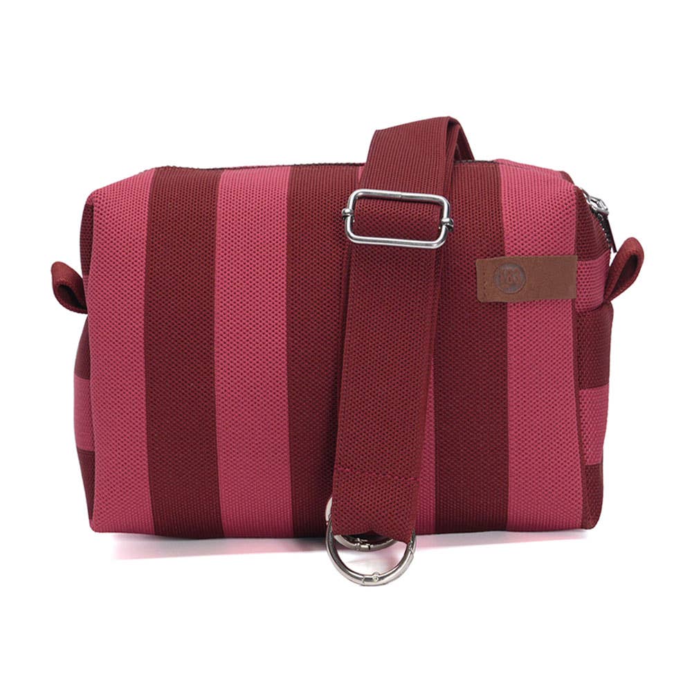 Maya burgundy stripe crossbody bag