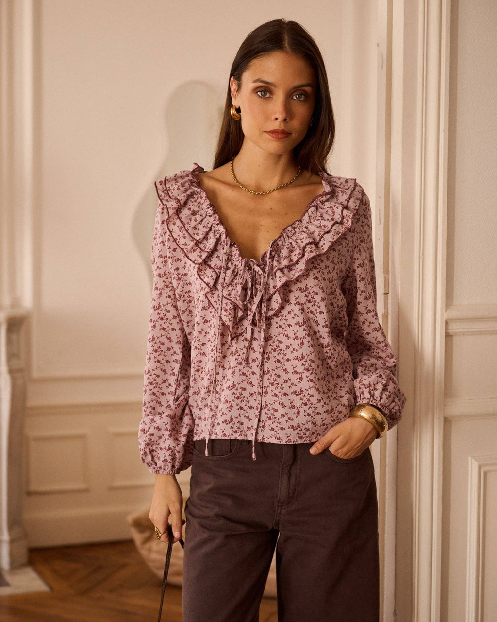 Reba old rose blouse – view 3
