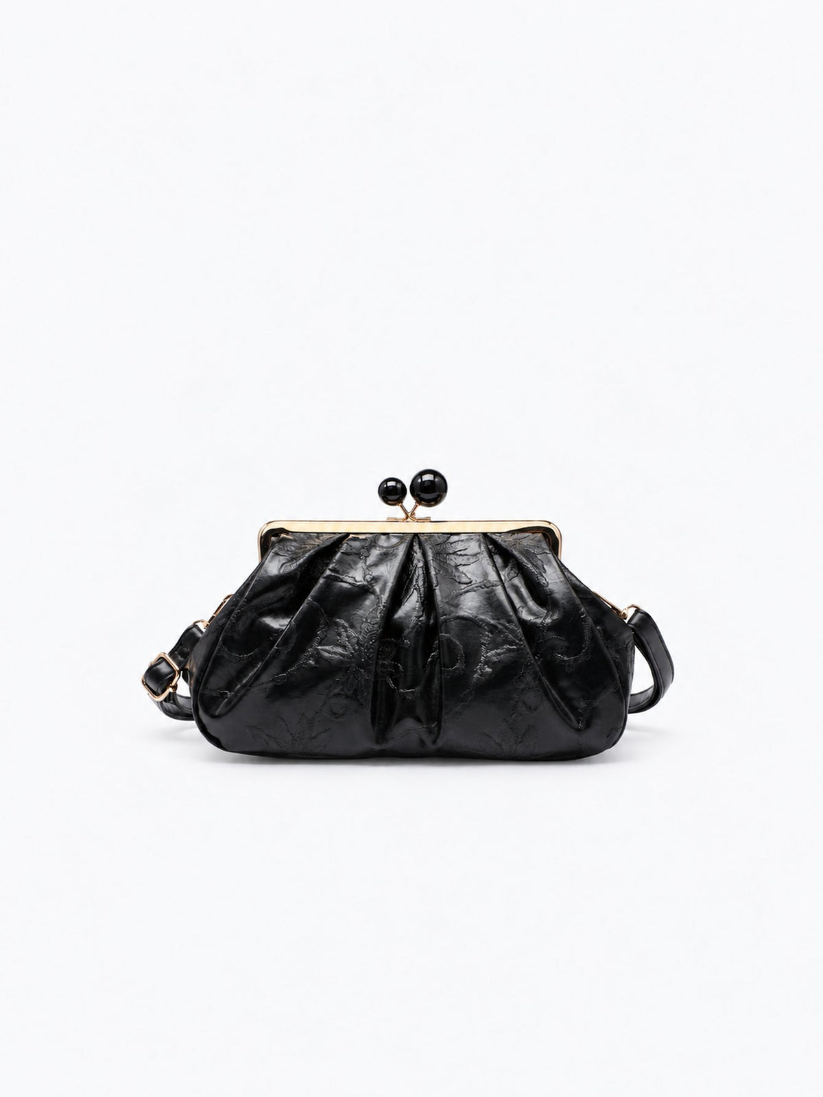 Luísa black vintage clasp bag