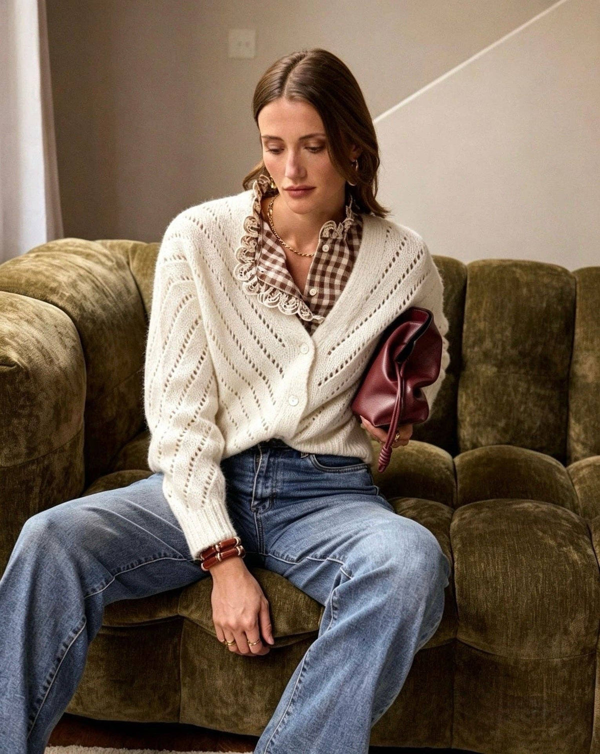 Effie white knit cardigan