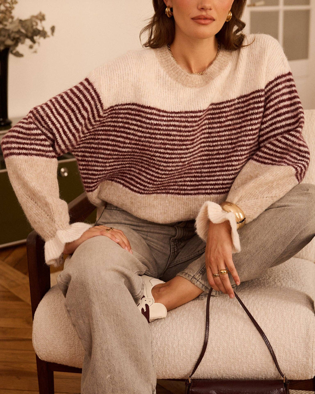 Leonie taupe knit sweater