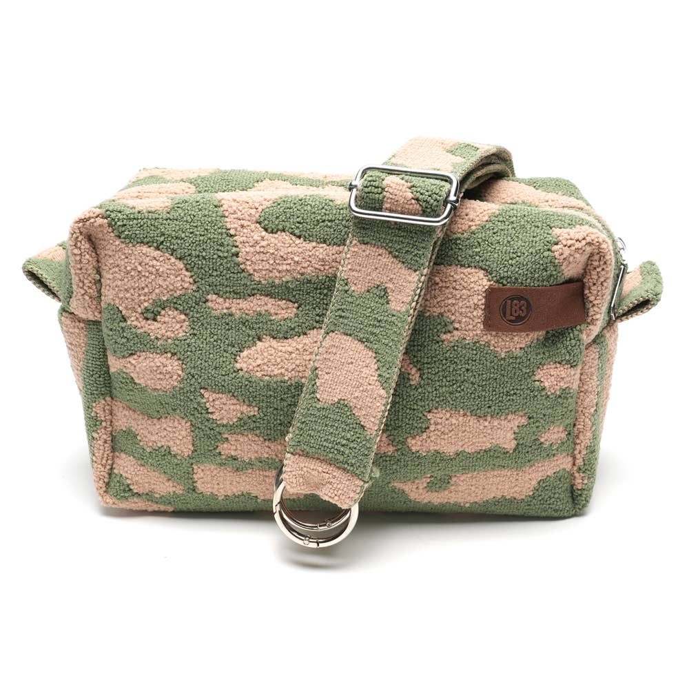 Maya green camo crossbody bag