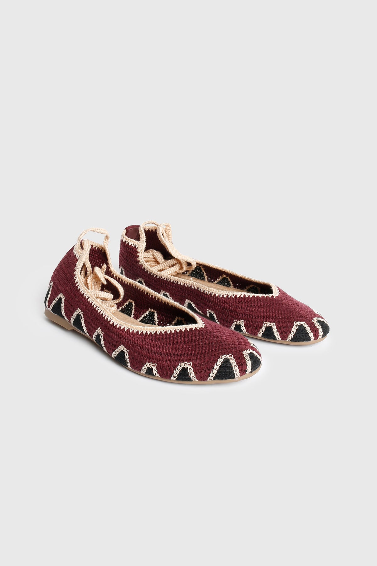 Margot burgundy knit ballet flats